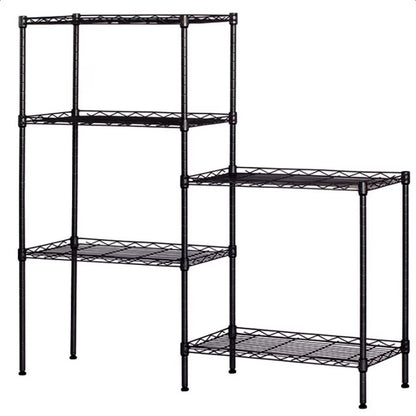5-Tier Storage Rack, Black Storage Racks and Shelving, Adjustable 5-Shelf Shelving Storage Unit, Metal Organizer Wire Rack for Household, Hotel, Restaurant (21.25"Lx 11.42"W X 59.06"H)