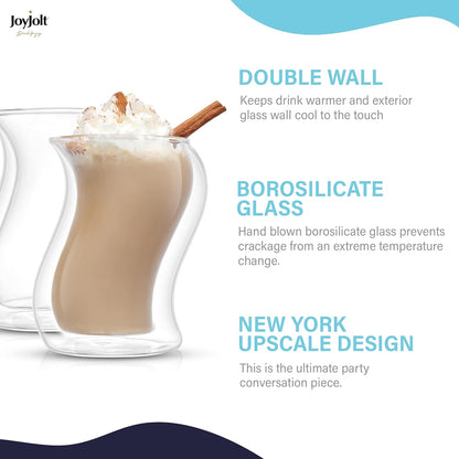 Pivot Double Insulated Tumblers - Set of 2 Exceptional Iced Coffee Tumbler, Elegant Bar Glasses for Coffee, Tea, or Cold Beverages for Hot Summers