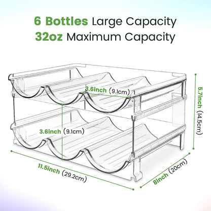 Stackable Water Bottle Organizer for Cabinet – 2-Pack Stackable Storage Rack.