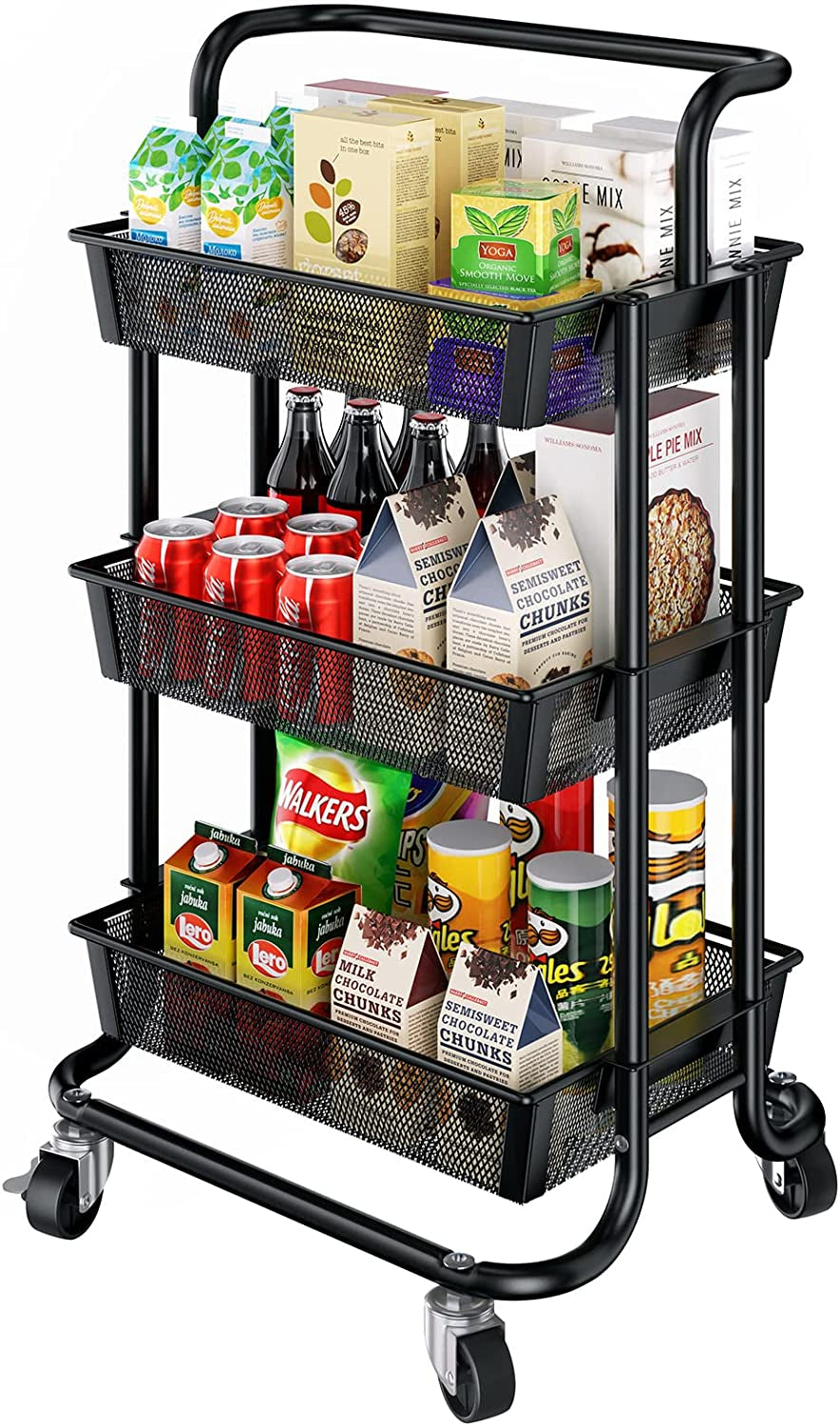 3-Tier Rolling Heavy Duty Utility Storage Cart on Wheels