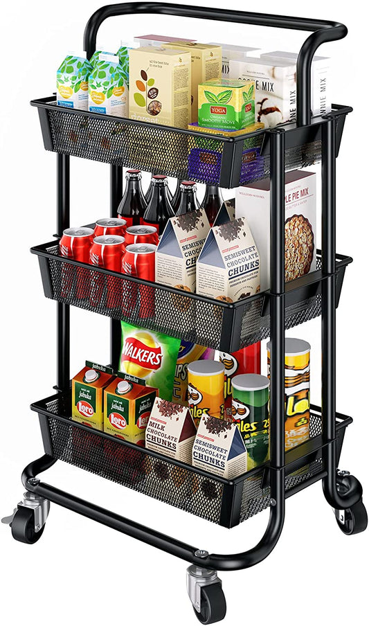 3-Tier Rolling Heavy Duty Utility Storage Cart on Wheels