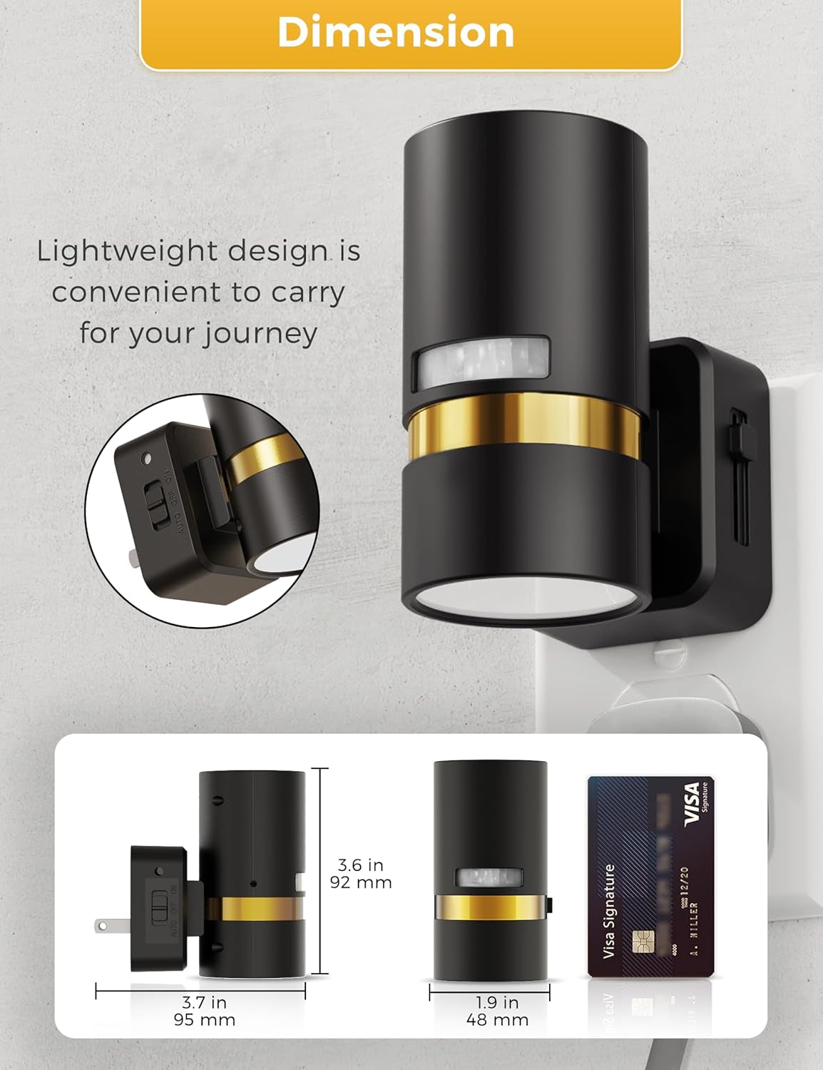 Motion Sensor Night Light with Adjustable Brightness - 2 Pack