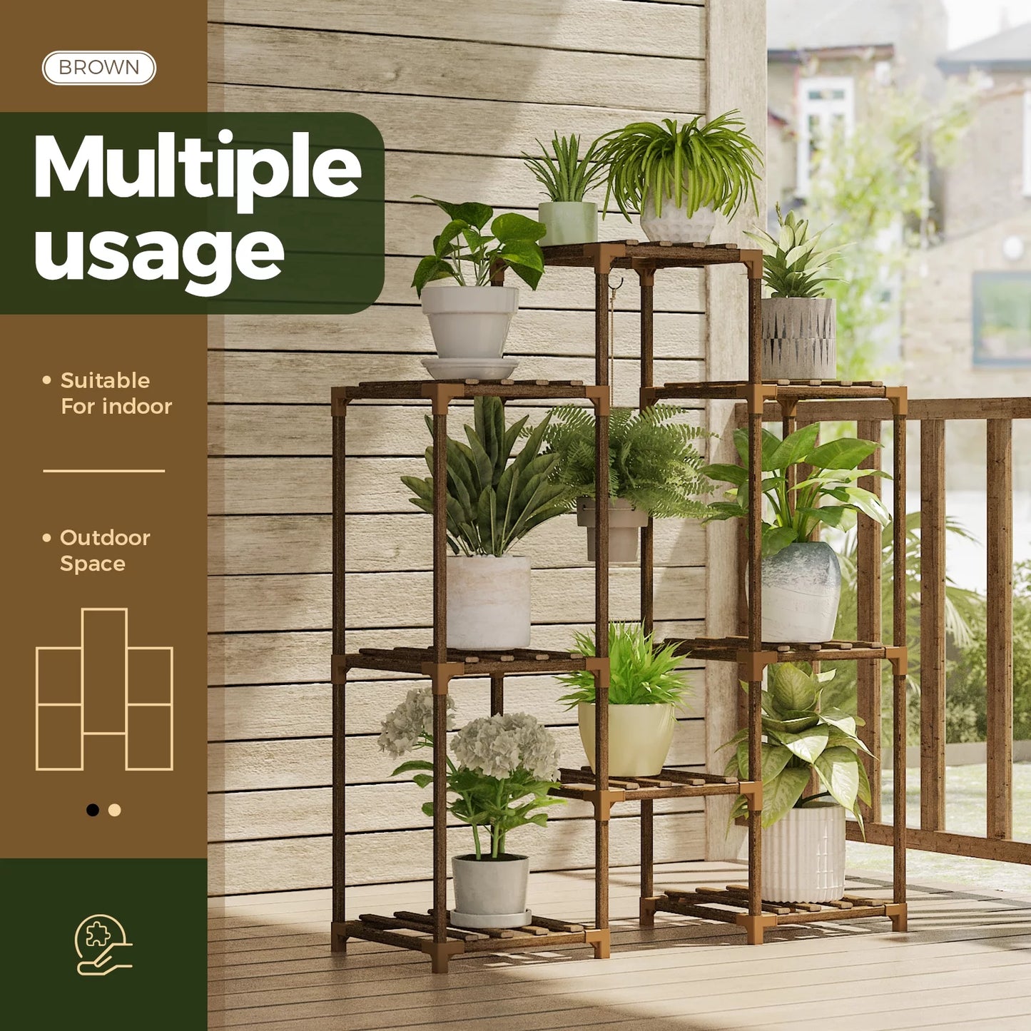Wooden Tiered Plant Stand