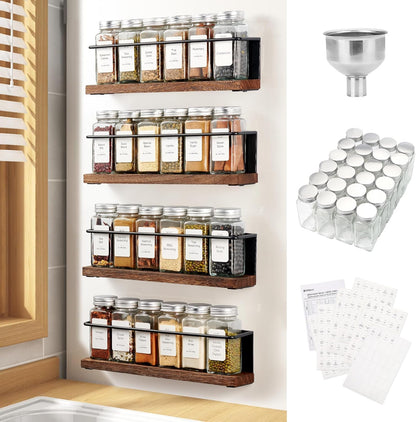 4 Pack Strong Magnetic Spice Rack Organizer 