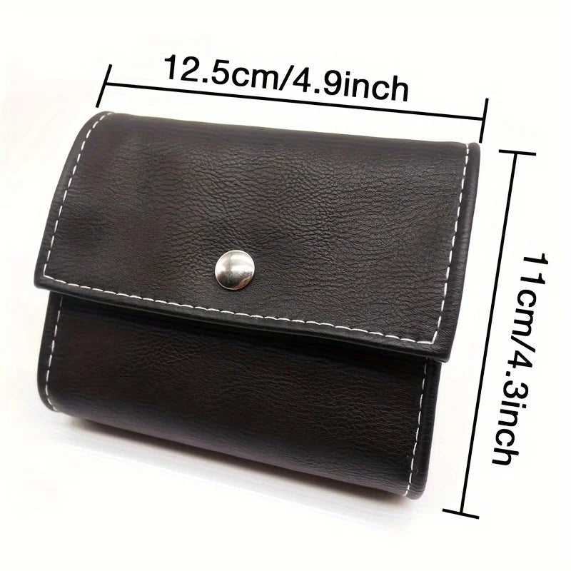 Weekly Pill Organizer Box Case Travel Medication Reminder Daily AM PM, Day Night 7 Compartments in Leather Carrying Case