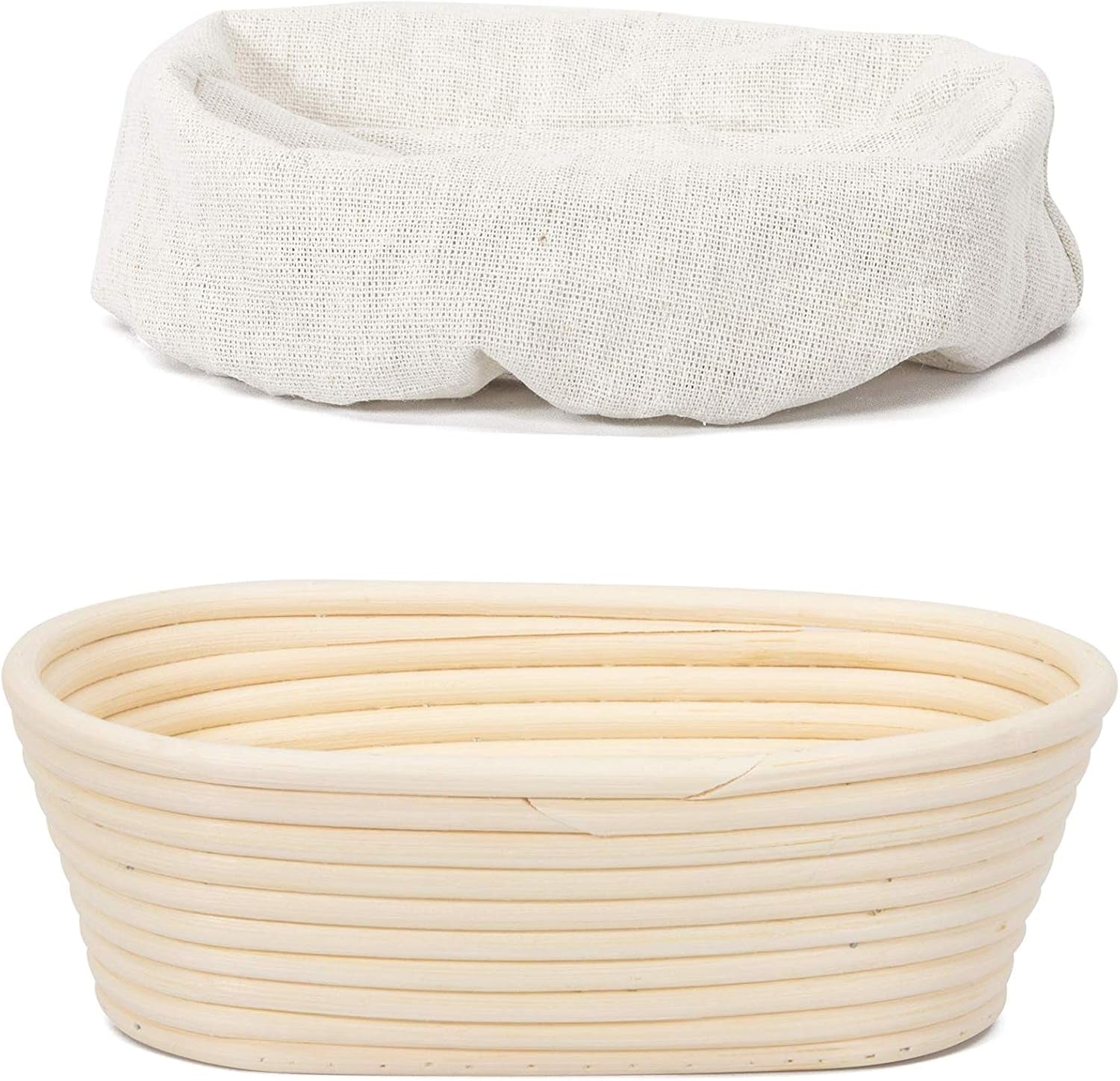 Oval Handmade Bread Proof Basket with Stencils for Professional & Home Bakers