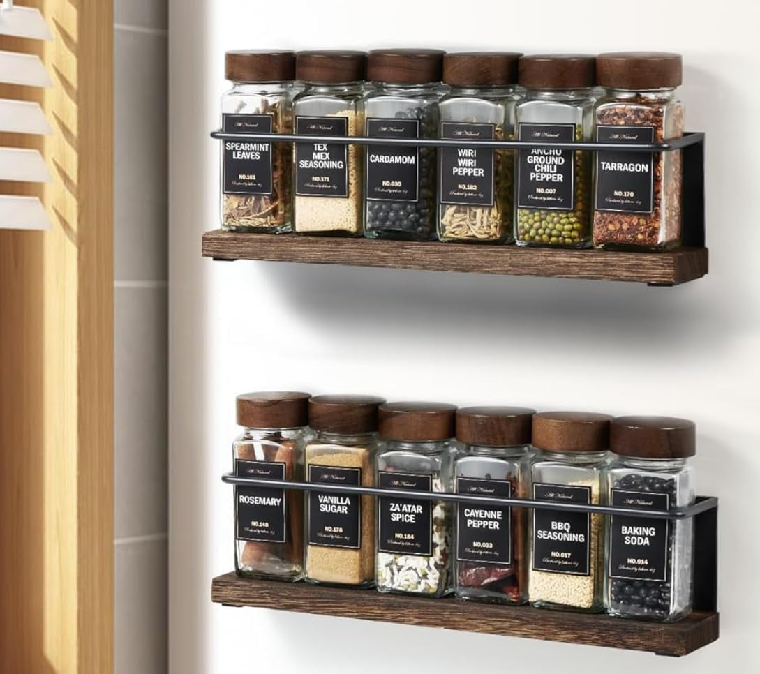 4 Pack Strong Magnetic Spice Rack Organizer 