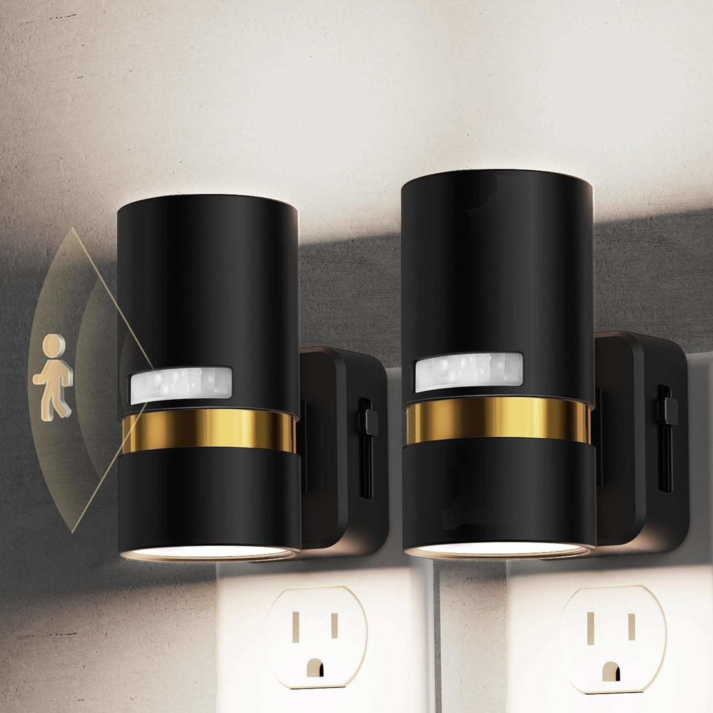 Motion Sensor Night Light with Adjustable Brightness - 2 Pack