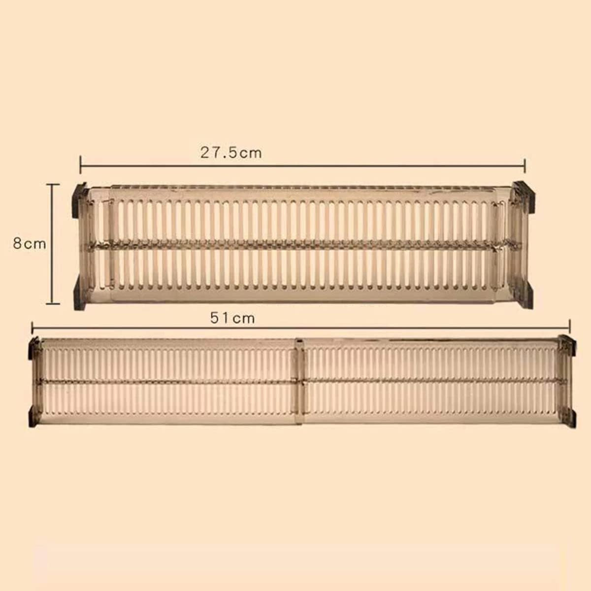 4 Pack Adjustable Expandable Drawer Dividers Organizers (2 Sets) Plastic Separators for Bedroom Bathroom Closet Kitchen Dresser