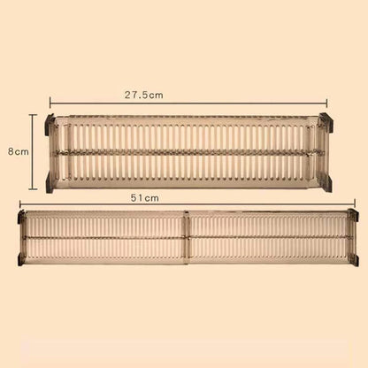 4 Pack Adjustable Expandable Drawer Dividers Organizers (2 Sets) Plastic Separators for Bedroom Bathroom Closet Kitchen Dresser