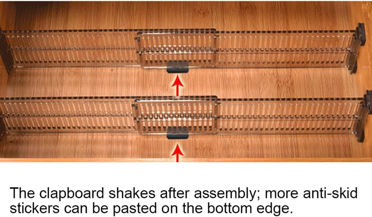 4 Pack Adjustable Expandable Drawer Dividers Organizers (2 Sets) Plastic Separators for Bedroom Bathroom Closet Kitchen Dresser