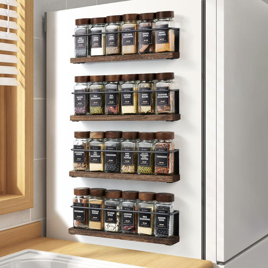 4 Pack Strong Magnetic Spice Rack Organizer 