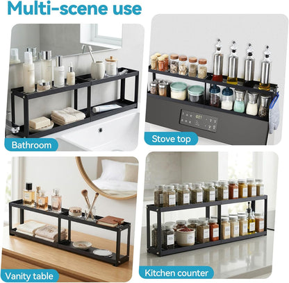2 Tier Strong Magnetic Oven Shelf with 2 Anti-Slip Mats & 4 Hooks