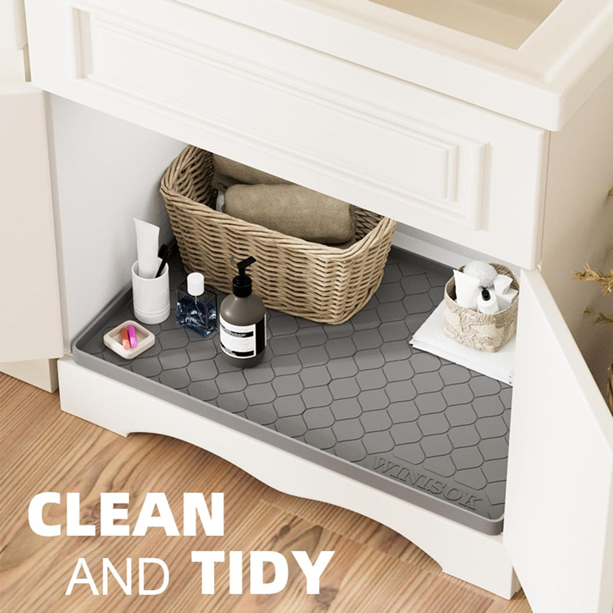 Silicone under Sink Mat 34" X 22", Kitchen Essentials and Gadgets, Shelf Liner A
