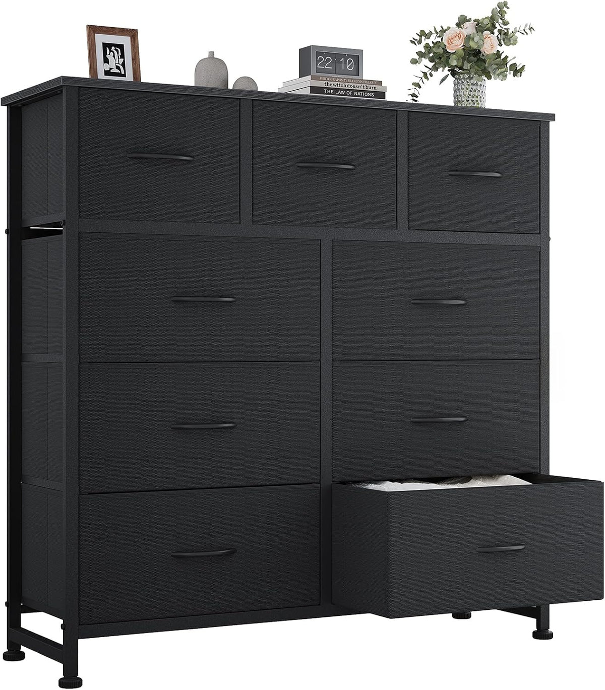 9 Drawers Storage Organizers Units, Closet Organizers and Storage for Clothes, Fabric Storage Drawer for Living Room, Chest of Dresser in 39.4" D X 11.8" W X 39.9" H, Grey