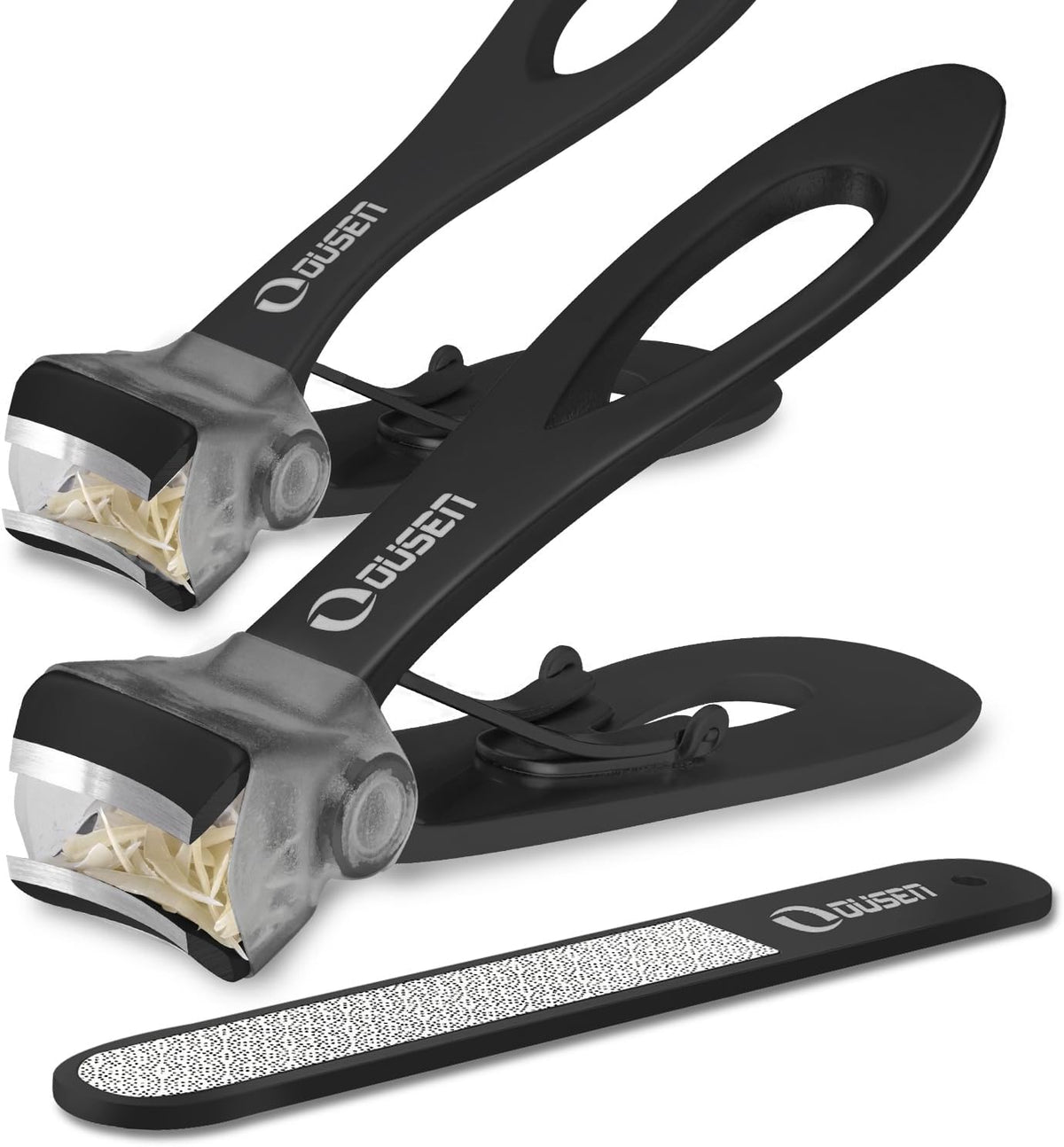 Nail Clippers with Catcher - anti Splash Wide Jaw Opening Thick Toenail Clippers for Seniors | Self-Collecting Fingernail Cutter Heavy Duty Toe Nail Clippers for Men&Women | Silver | L&S