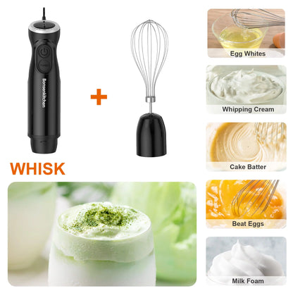 3 in 1 Immersion Blender with Egg Whisk, 12 Speed Hand Blender