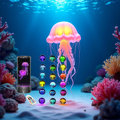 Large round LED Jellyfish Sensory Lamp – the Ultimate Sensory Fake Aquarium for Decoration, Autism, ADHD, Stress & Anxiety Relief – Ideal Gift