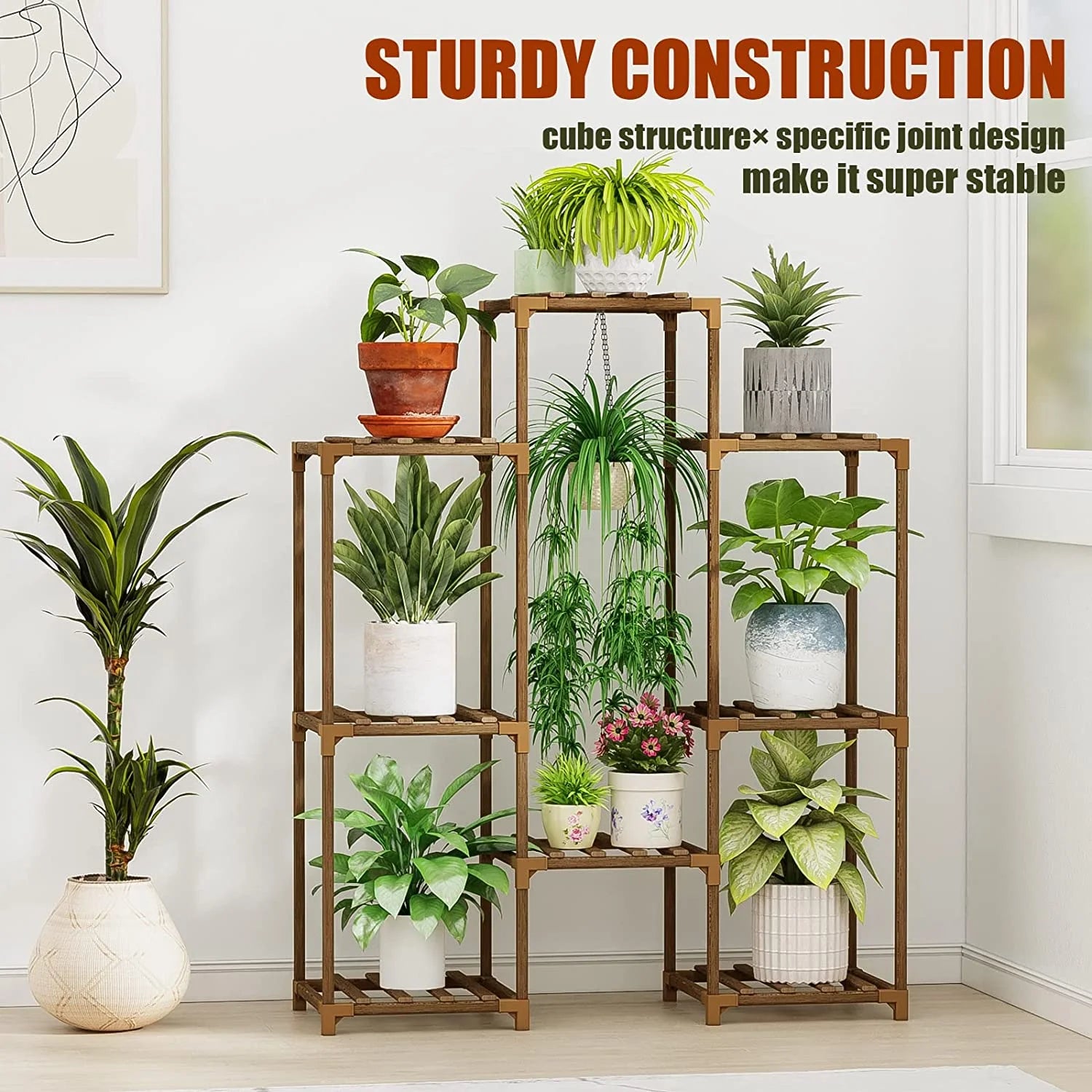 Wooden Tiered Plant Stand