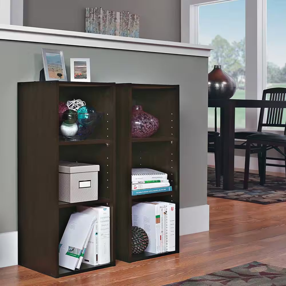 Stackable 31.5 In. H X 12.13 In. W X 11.63 In. D Espresso Laminate 3-Cube Storage Organizer