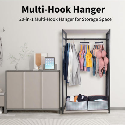 Bra Hangers for Closet Organizer,Tank Top Hanger with 20 Hooks,Space Saving Wooden Adjustable Hangers,Closet Organizers and Storage Suitable for Dorm, Apartments, Tank Tops, Bras, Hats