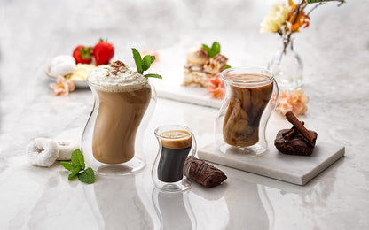Pivot Double Insulated Tumblers - Set of 2 Exceptional Iced Coffee Tumbler, Elegant Bar Glasses for Coffee, Tea, or Cold Beverages for Hot Summers