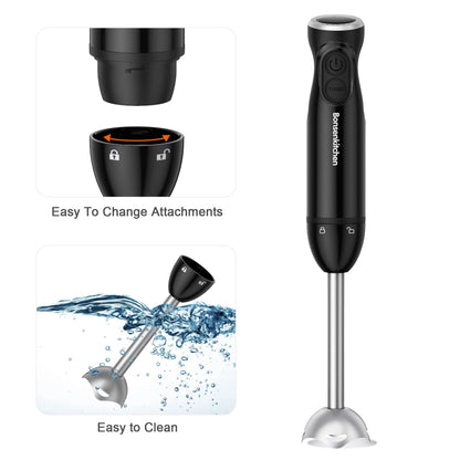 3 in 1 Immersion Blender with Egg Whisk, 12 Speed Hand Blender