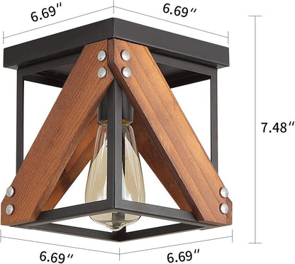 Rustic Industrial Flush Mount Ceiling Light