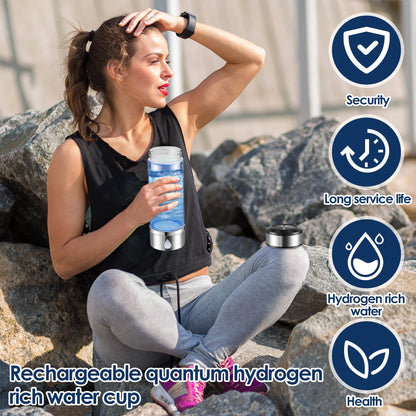Hydrogen Water Bottle, Portable Rechargeable Bottle, Non-Slip, with Good Sealing.