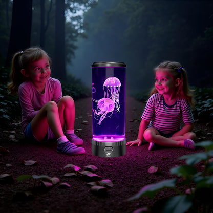 Large round LED Jellyfish Sensory Lamp – the Ultimate Sensory Fake Aquarium for Decoration, Autism, ADHD, Stress & Anxiety Relief – Ideal Gift