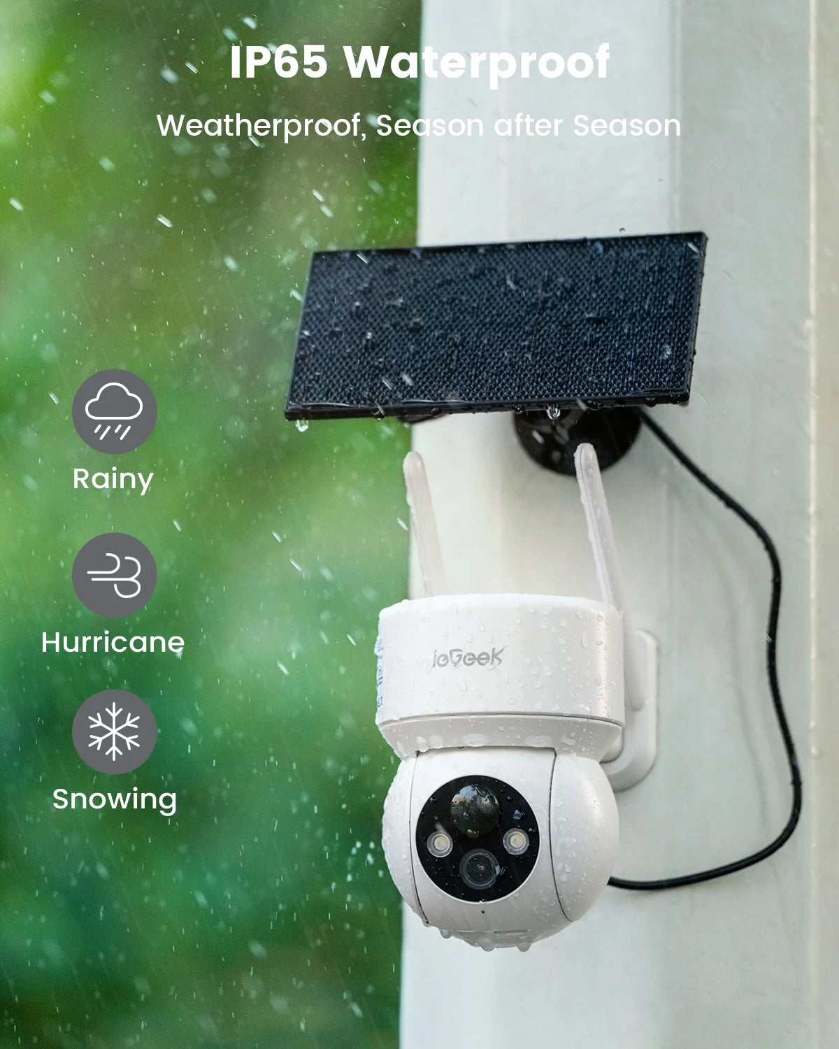 Wireless Solar Security Camera, Color Night Vision, Motion Sensor