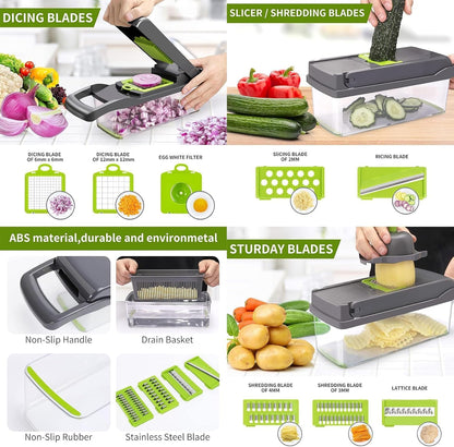 15 in 1 Vegetable Chopper and Food Chopper with Container